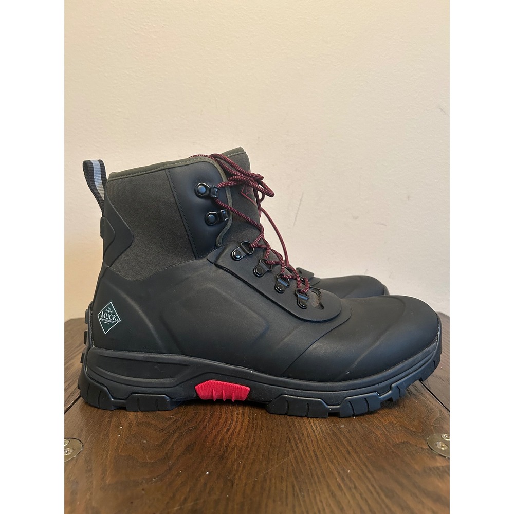 Muck Apex Lace up Boots Men's Black Green Round Toe Waterproof Outdoors Size 11